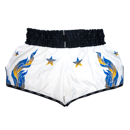 The Flame Muay Thai Shorts YOKKAO - White