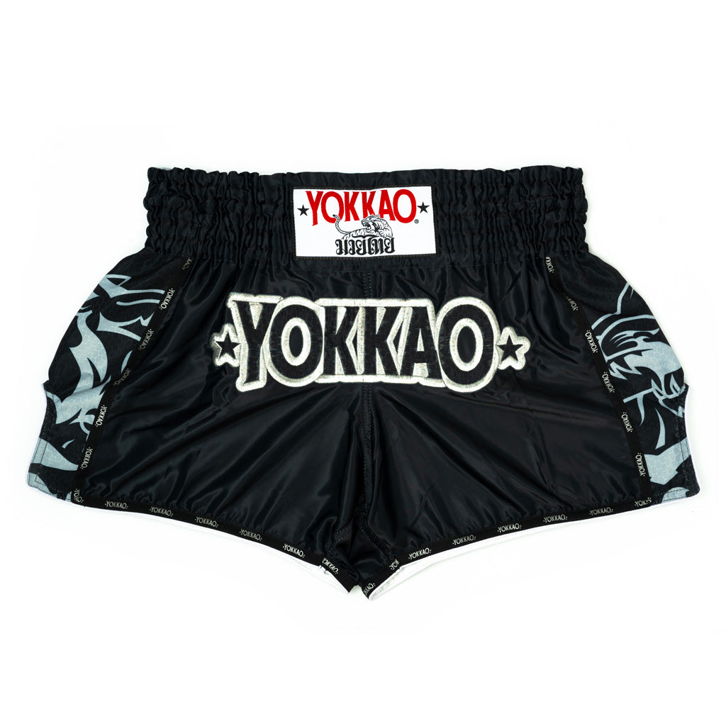 Original Muay Thai Shorts Silver YOKKAO - Black