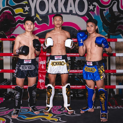 Original Muay Thai Shorts Silver YOKKAO - Black