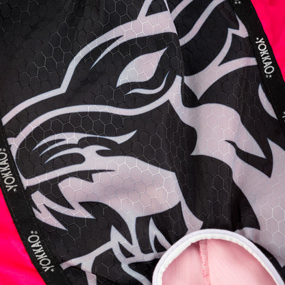 Yokkao Muay Thai shorts with 'Yokkao' branding.