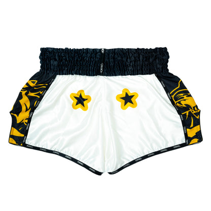 Original Muay Thai Shorts Gold YOKKAO - White