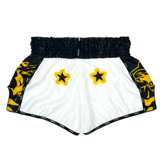 Original Muay Thai Shorts Gold YOKKAO - White
