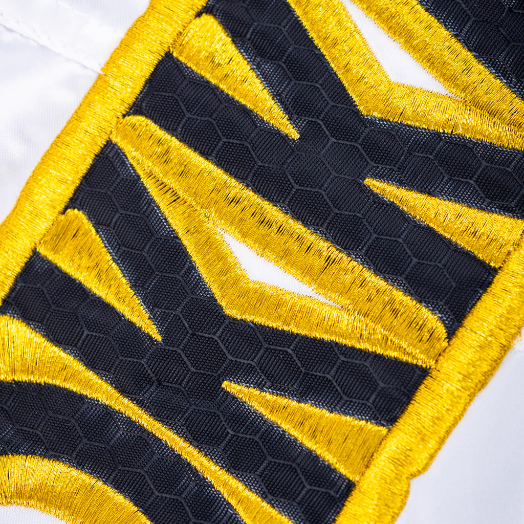 Original Muay Thai Shorts Gold YOKKAO - White