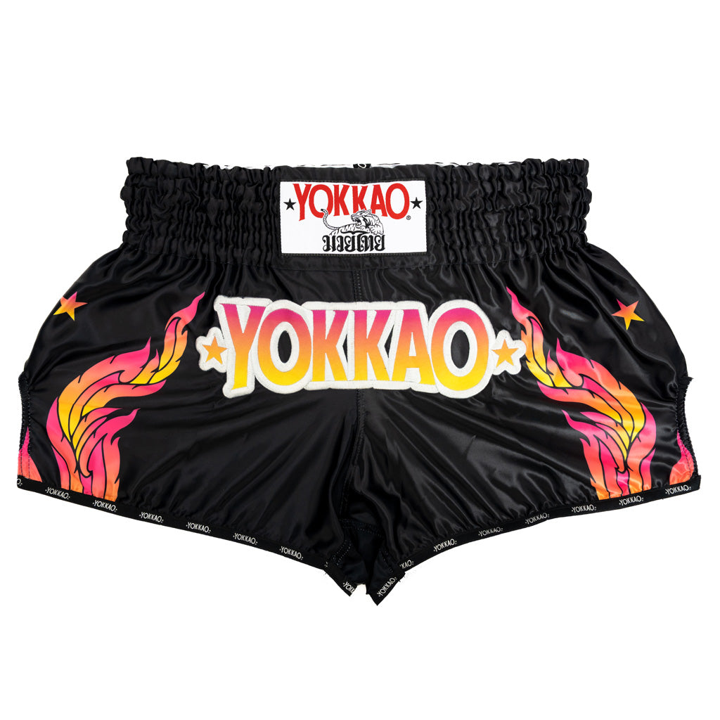 The Flame Muay Thai Shorts YOKKAO - Black