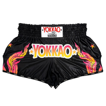 The Flame Muay Thai Shorts YOKKAO - Black