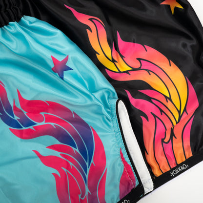 The Flame Muay Thai Shorts YOKKAO - Black