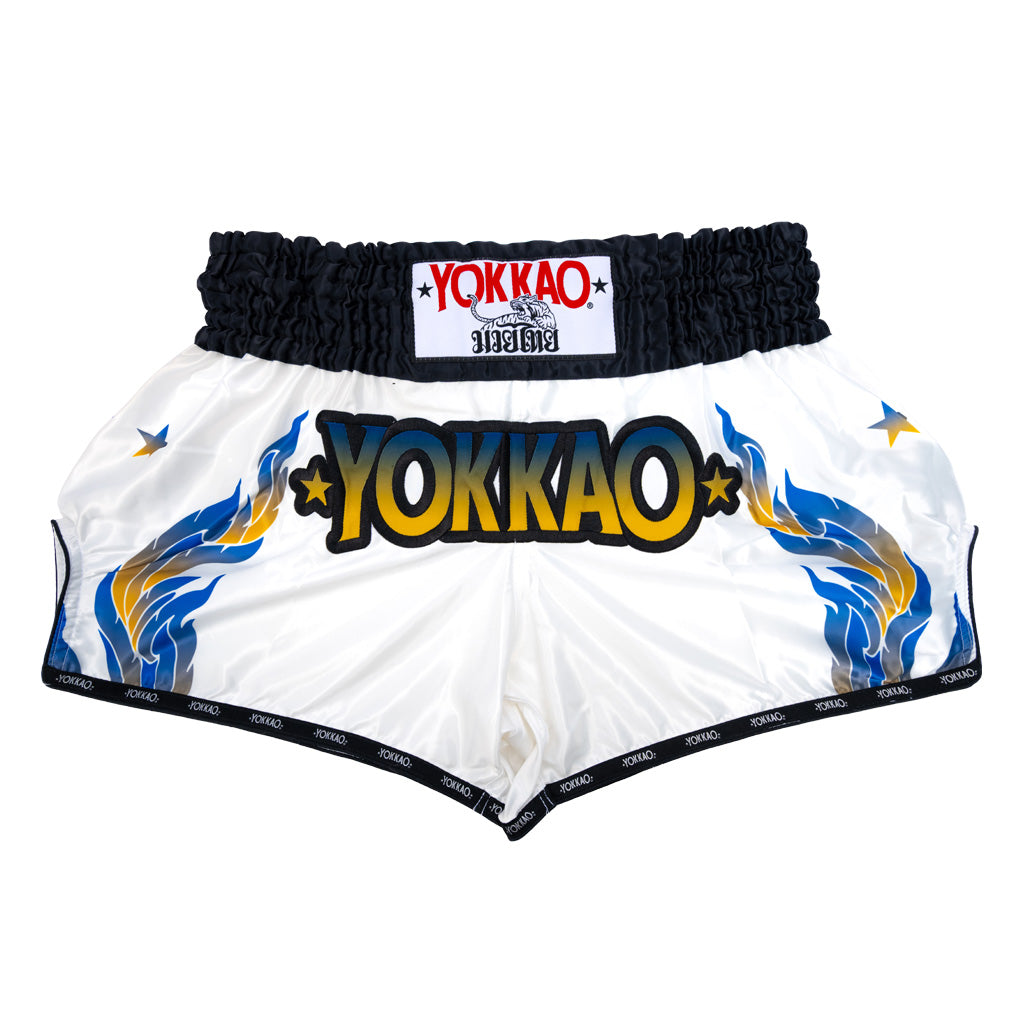 The Flame Muay Thai Shorts YOKKAO - White
