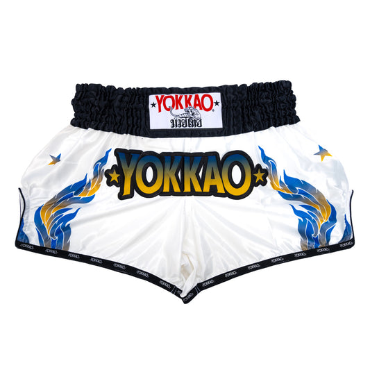 The Flame Muay Thai Shorts YOKKAO - White
