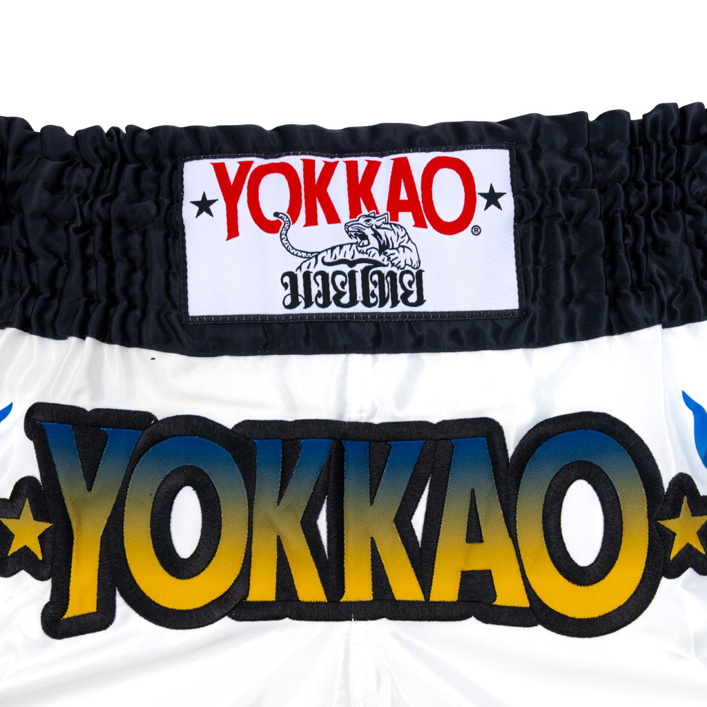 The Flame Muay Thai Shorts YOKKAO - White