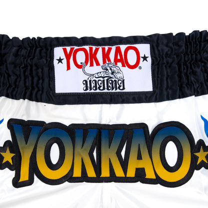 The Flame Muay Thai Shorts YOKKAO - White